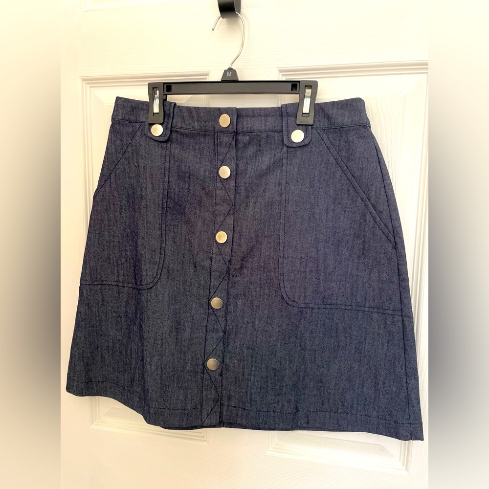 New York & Company 7th Ave Design Studio Denim Skirt Sz 8